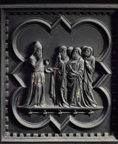 Zechariah is Struck Dumb (second panel of the South Doors of the Baptistery of San Giovanni, 1336) by Andrea Pisano